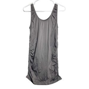 Hofish ruched sides stretchy tank top grey size large
